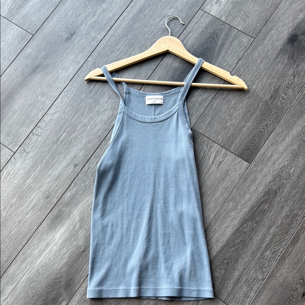 Aritzia Fitted Blue Tank Top